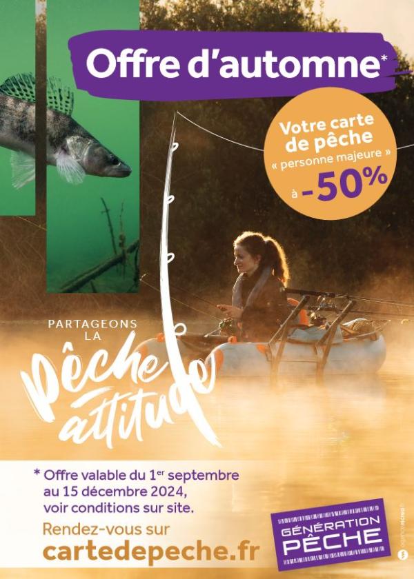 Carte de pêche offre d'automne